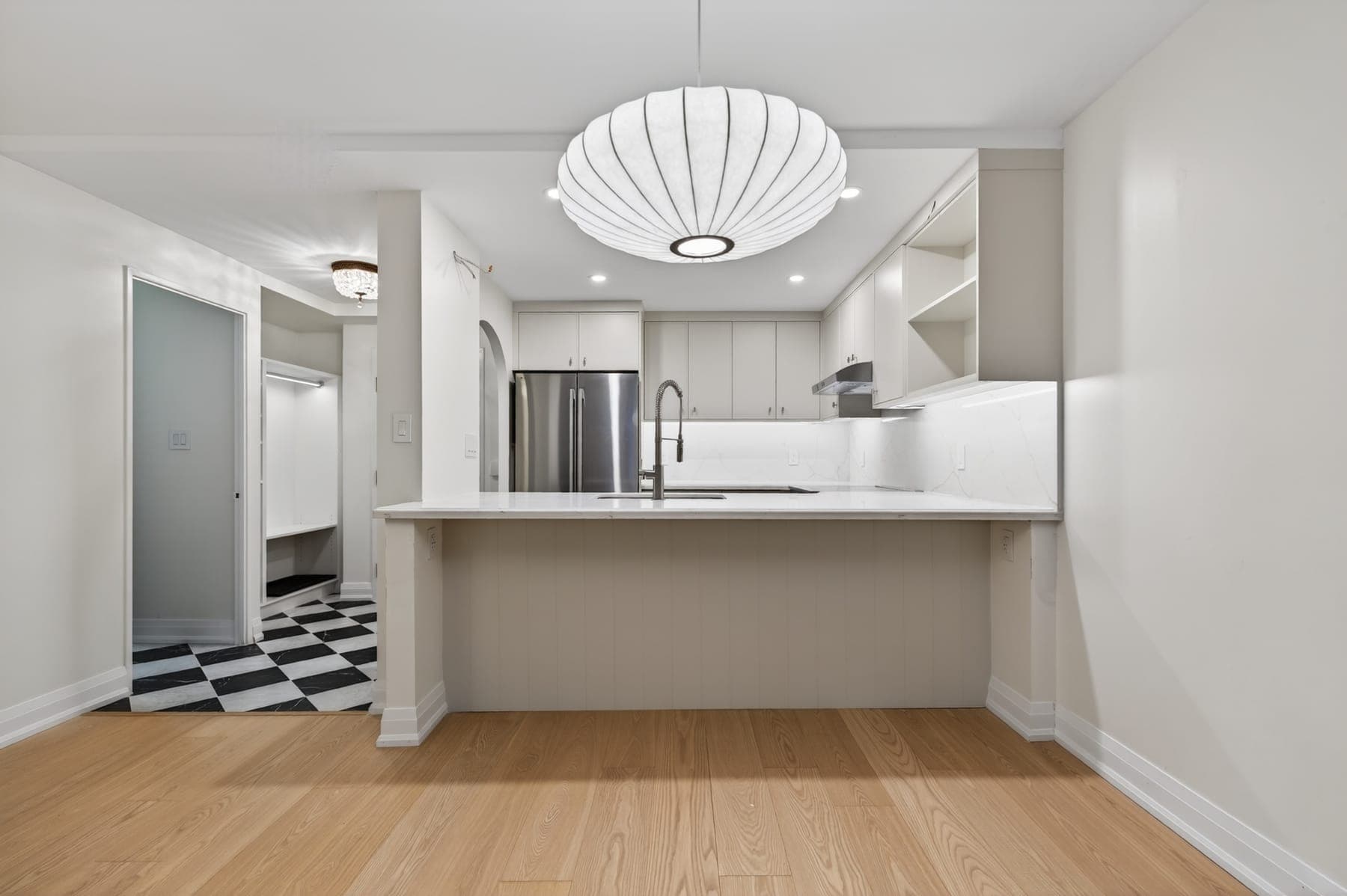 Davenport — kitchen over checkerboard marble